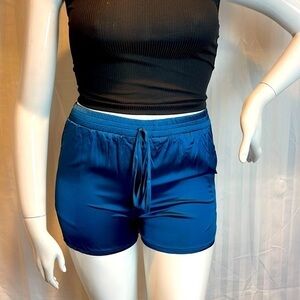 Blue Drawstring‎ Elastic Waist Lounge Short With Pockets Size M RefI58